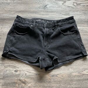 American Eagle Outfitters Black Hi-Rise Shorty Shorts, size 8